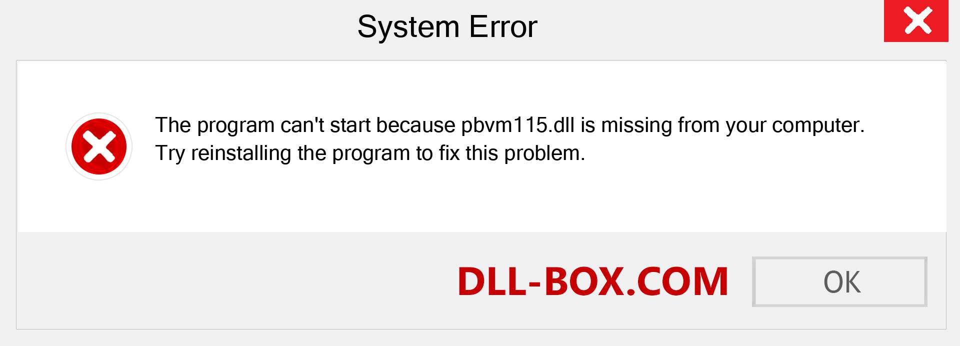  pbvm115.dll file is missing?. Download for Windows 7, 8, 10 - Fix  pbvm115 dll Missing Error on Windows, photos, images